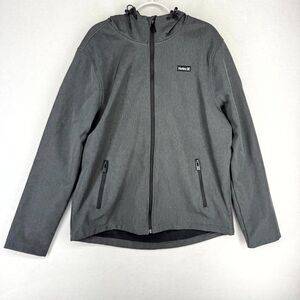 Hurley Mens Fleece Lined Wind Resistant Heather Gray Jacket Size L NEW